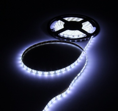 Лента светодиодная SMD3528, IP65, 60LED, белый, 4,8W/метр, 12V, влагозащищенная 10см